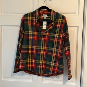 LL Bean rainbow flannel NWT